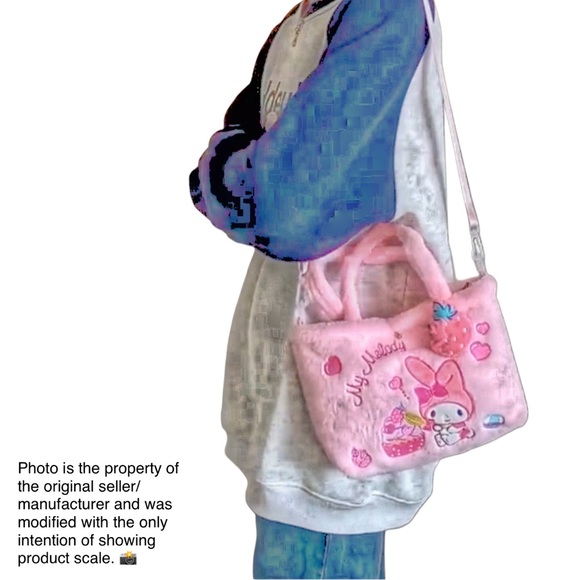 My Melody Plush Handbag Tote Crossbody for Kids/Teena/Young Adult - Picture 9 of 11